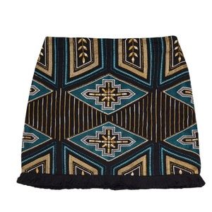 H&M Aztec Beaded Stitched Skirt